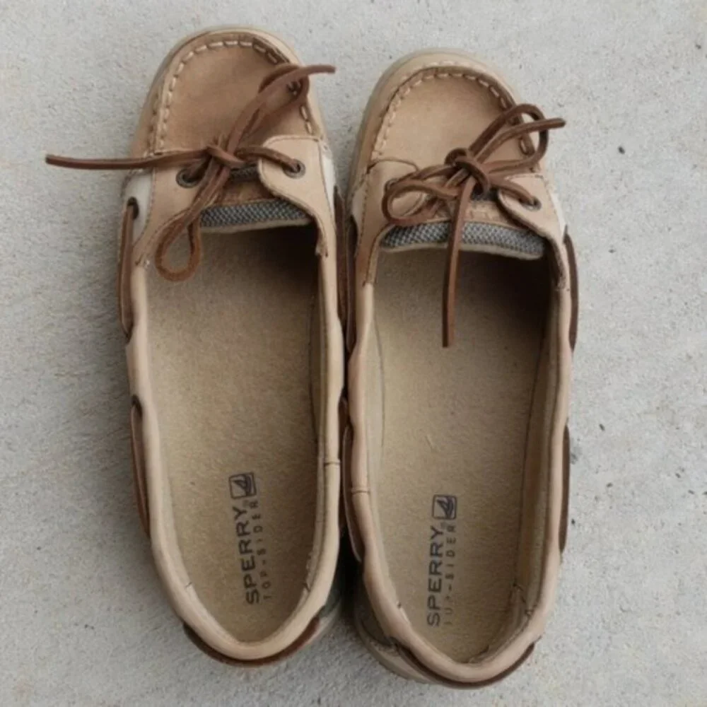 Sperry Kids Tan and Brown Boat Shoes